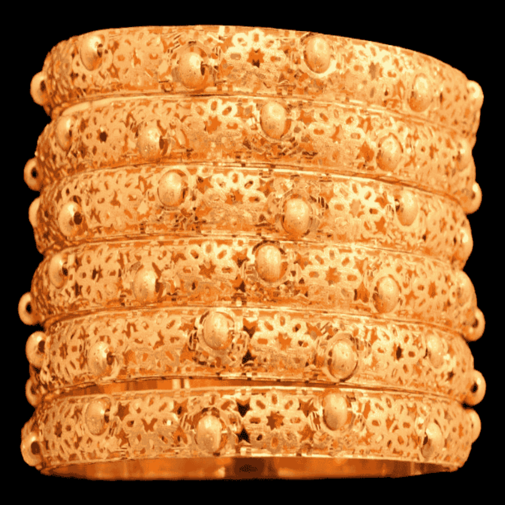 21K Gold Bangle Set, M (20) – SW22345